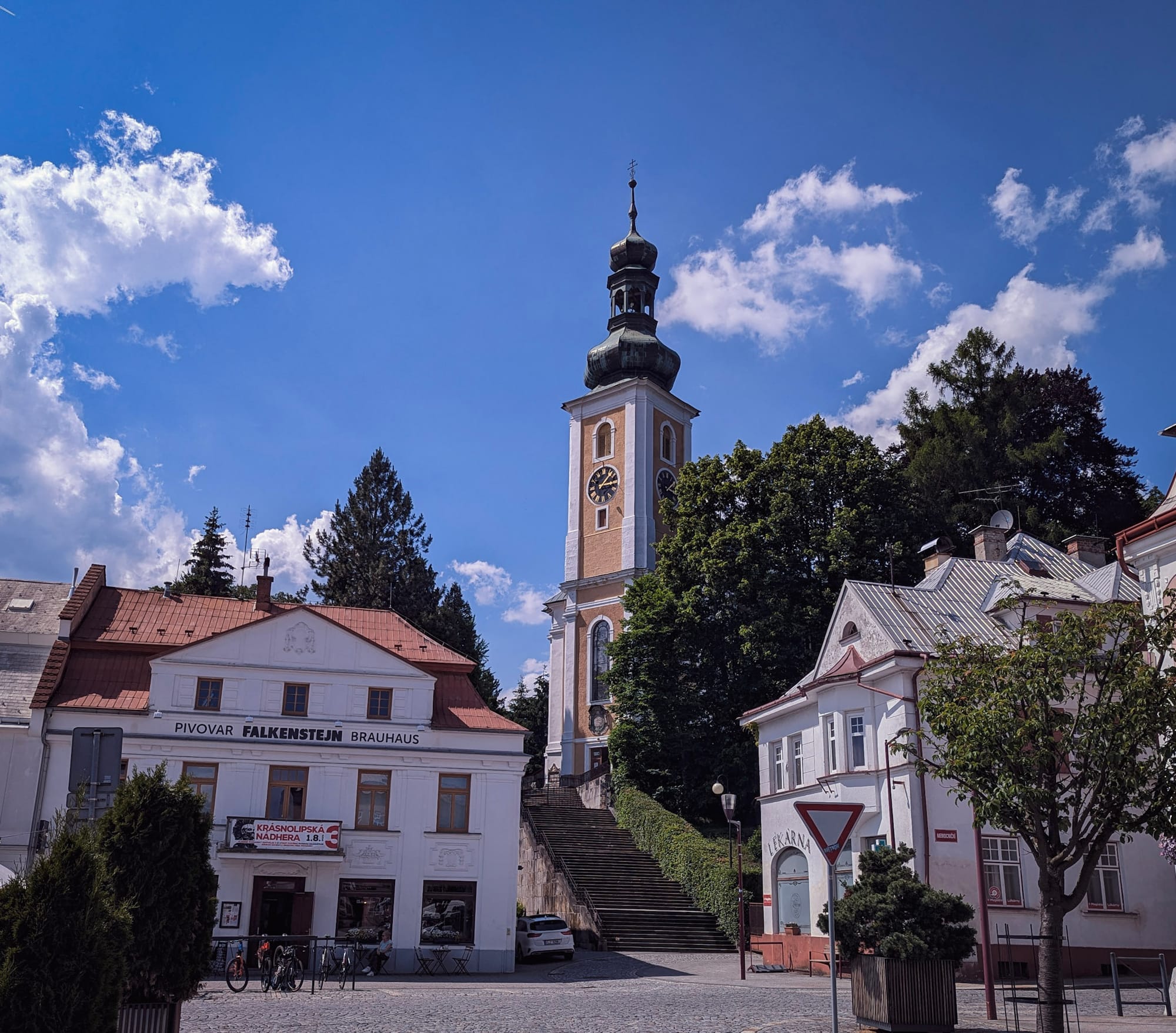 Zentrum von Krásná Lípa in Nordböhmen.